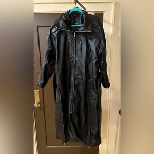 KHY leather trench coat